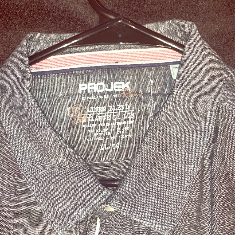 Men's Projek Raw Gray Linen Button up